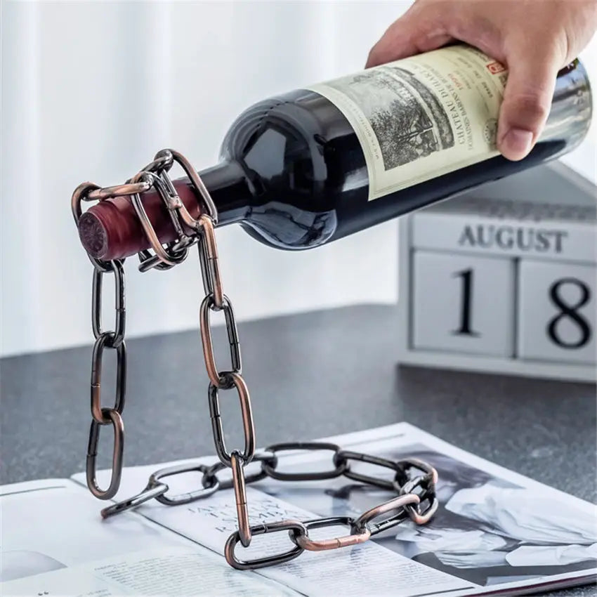 🔗 Gravity-Defying Chain Wine Holder 🍷